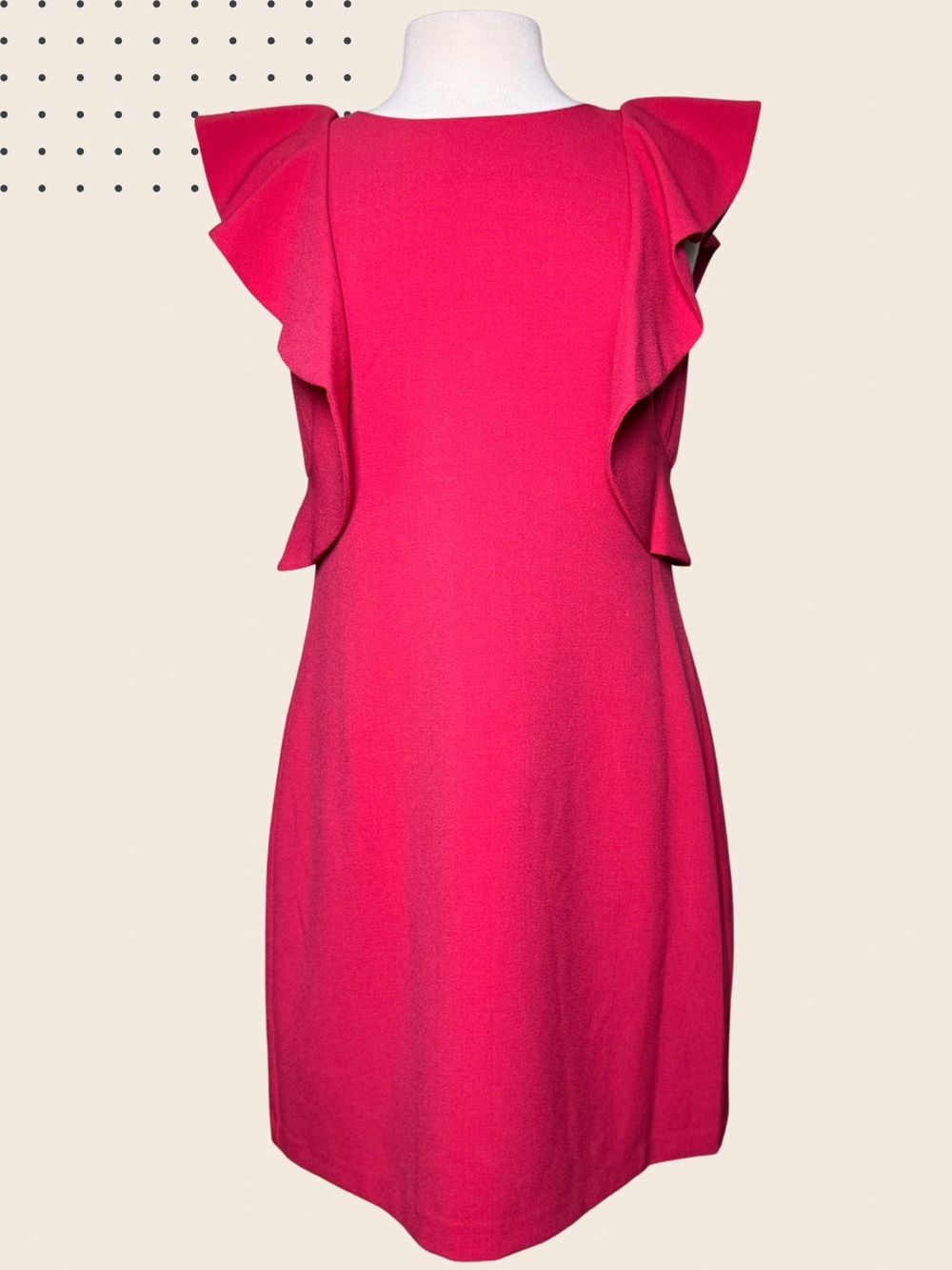 Eliza J Pink Ruffle Sleeve Sheath Dress Size 10P Petite Cocktail Party Dress